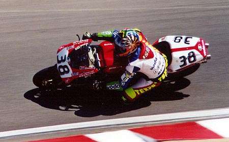 Lance Isaacs aboard his Ducati 996