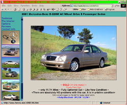 2001 Mercedez Benz e320 FOR SALE website - I detailed the car, took the pictures, built the site, listed it for sale and sold it in one week...